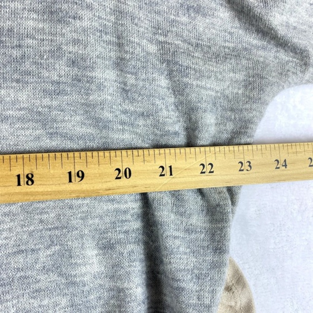 2/$30 THML Anthropologie Blouse‎ Top Sz XS Grey Knit Ruffle Faux Suede Accent - Picture 11 of 13